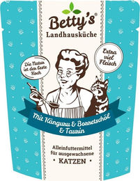 Produktbild von Betty's Landhausküche Katzen Nassfutter Adult Känguru mit Borretschöl Monoprotein 250 g