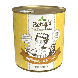 Betty's Landhausküche Katzen Nassfutter Geflügel pur Stückchen in Sauce 6 x 800 g - 6 x 800 g – Bild 1 von 3