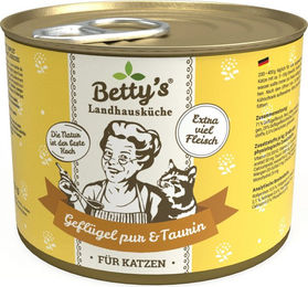 Betty's Landhausküche Katzen Nassfutter Geflügel pur Stückchen in Sauce Adult 6 x 200 g - 6 x 200 g – Bild 1 von 4
