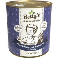 Produktbild von Betty's Landhausküche Katzen Nassfutter Huhn & Fasan mit Borretschöl Stückchen in Sauce Adult 6 x 800 g - 6 x 800 g