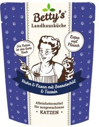 Betty's Landhausküche Katzen Nassfutter Huhn & Fasan Stückchen in Sauce für Adult 6x250 g – Bild 1 von 3