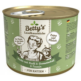Betty's Landhausküche Katzen Nassfutter Huhn & Kalb Stückchen in Sauce 6 x 200 g - 6 x 200 g – Bild 1 von 4