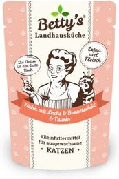 Betty's Landhausküche Katzen Nassfutter Huhn mit Lachs Stückchen in Sauce für adulte Katzen 12 x 100g - 12 x 100 g – Bild 1 von 3