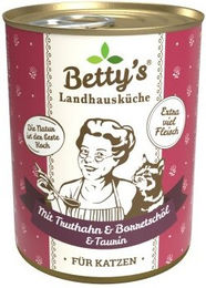 Betty's Landhausküche Katzen Nassfutter Huhn mit Truthahn Stückchen in Sauce für adulte Katzen 6 x 400 g - 6 x 400 g – Bild 1 von 6
