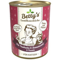 Produktbild von Betty's Landhausküche Katzen Nassfutter Huhn mit Truthahn Stückchen in Sauce für adulte Katzen 6 x 400 g - 6 x 400 g