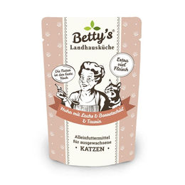 Betty's Landhausküche Katzen Nassfutter Huhn und Lachs mit Borretschöl 12 x 100 g - 12 x 100 g – Bild 1 von 4