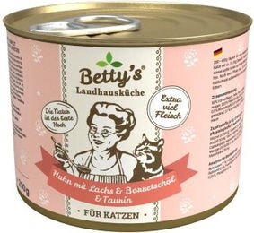 Betty's Landhausküche Katzen Nassfutter Huhn und Lachs Stückchen in Sauce 6 x 200 g - 6 x 200 g – Bild 1 von 7