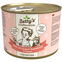 Produktbild von Betty's Landhausküche Katzen Nassfutter Huhn und Lachs Stückchen in Sauce 6 x 200 g - 6 x 200 g