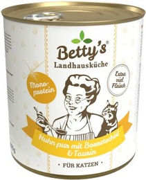 Betty's Landhausküche Katzen Nassfutter Hühnchen Pur Stückchen in Sauce Adult 6x800 g – Bild 1 von 2