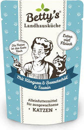 Betty's Landhausküche Katzen Nassfutter Känguru mit Geflügel Stückchen in Soße Getreidefrei 12 x 100 g - 12 x 100 g – Bild 1 von 4