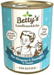 Betty's Landhausküche Katzen Nassfutter Känguru mit Geflügel und Kartoffel, getreidefrei, Stückchen in Sauce, 6 x 400 g - 6 x 400 g – Bild 1 von 7
