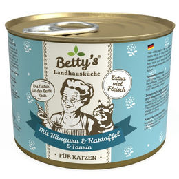 Betty's Landhausküche Katzen Nassfutter Känguru mit Geflügel und Kartoffeln Stückchen in Sauce 6x 200g - 6 x 200 g – Bild 1 von 4