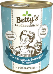 Betty's Landhausküche Katzen Nassfutter Känguru mit Geflügel und Kartoffeln Stückchen in Sauce Adult 6 x 400 g - 6 x 400 g – Bild 1 von 4