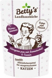 Betty's Landhausküche Katzen Nassfutter Känguru Pur mit Borretschöl Stückchen in Sauce Hypoallergen 12x 100g - 12 x 100 g – Bild 1 von 3