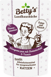 Betty's Landhausküche Katzen Nassfutter Känguru pur Monoprotein Sensitive Stückchen in Sauce 12x 100 g - 12 x 100 g – Bild 1 von 2