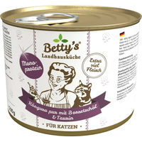 Produktbild von Betty's Landhausküche Katzen Nassfutter Känguru pur Monoprotein Stückchen in Sauce 6 x 200 g - 6 x 200 g