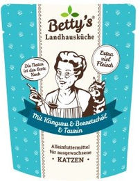 Betty's Landhausküche Katzen Nassfutter Känguru Stückchen in Sauce für adulte Katzen 6x250 g – Bild 1 von 3