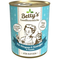 Produktbild von Betty's Landhausküche Katzen Nassfutter Känguru und Kartoffel Stückchen in Sauce für adulte Katzen 6x800 g - 6 x 800 g