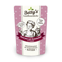 Produktbild von Betty's Landhausküche Katzen Nassfutter Rind pur mit Borretschöl Stückchen in Sauce 12 x 100 g - 12 x 100 g