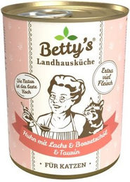 Betty's Landhausküche Katzenfutter Huhn mit Lachs Stückchen in Sauce 6 x 400 g - 6 x 400 g – Bild 1 von 7