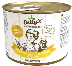 Betty's Landhausküche Katzenfutter Hühnchen Pur Monoprotein Adult 6x200 g - 6 x 200 g – Bild 1 von 3