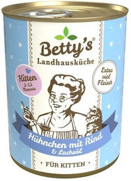 Betty's Landhausküche Katzenfutter Kitten Huhn und Rind Stückchen in Sauce 6x400 g - 6 x 400 g – Bild 1 von 4