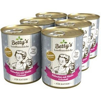 Produktbild von Betty's Landhausküche Katzenfutter Senior Hühnchen mit Kürbis und Lachsöl Stückchen in Sauce 6x400 g - 6 x 400 g