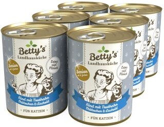 Betty's Landhausküche Katzenfutter Senior Rind und Truthahn mit hohem Fleischanteil 6 x 400 g - 6 x 400 g – Bild 1 von 3