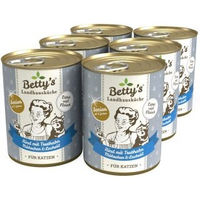 Produktbild von Betty's Landhausküche Katzenfutter Senior Rind und Truthahn mit hohem Fleischanteil 6 x 400 g - 6 x 400 g