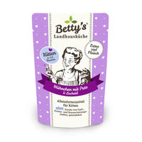 Produktbild von Betty's Landhausküche Kitten Katzenfutter Huhn und Pute Stückchen in Sauce 12 x 100g - 12 x 100 g
