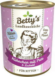 Betty's Landhausküche Kitten Nassfutter Huhn und Pute Stückchen in Sauce 6x 400 g - 6 x 400 g – Bild 1 von 3