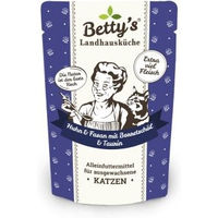 Produktbild von Betty's Landhausküche Nassfutter Katze Adult Huhn & Fasan Stückchen in Sauce 12 x 100 g getreidefrei mit hohem Fleischanteil - 12 x 100 g