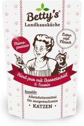 Betty's Landhausküche Nassfutter Katze Adult Rind pur Stückchen in Sauce getreidefrei 12 x 100g - 12 x 100 g – Bild 1 von 6