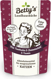 Betty's Landhausküche Nassfutter Katze Adult Truthahn mit Borretschöl Stückchen in Sauce 12 x 100 g - 12 x 100 g – Bild 1 von 5
