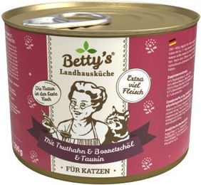 Betty's Landhausküche Nassfutter Katze Adult Truthahn mit Huhn in Sauce 6 x 200 g mit hohem Fleischanteil - 6 x 200 g – Bild 1 von 5