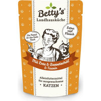 Produktbild von Betty's Landhausküche Nassfutter Katze Ente mit Borretschöl Stückchen in Sauce 12 x 100 g - 12 x 100 g
