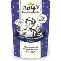 Produktbild von Betty's Landhausküche Nassfutter Katze Huhn & Fasan mit Borretschöl Stückchen in Sauce 12 x 100 g - 12 x 100 g