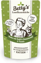 Betty's Landhausküche Nassfutter Katze Huhn & Kalb Stückchen in Sauce Adult getreidefrei 12 x 100 g - 12 x 100 g – Bild 1 von 6