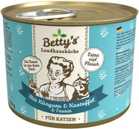 Betty's Landhausküche Nassfutter Katze Känguru mit Geflügel Stückchen in Sauce 6 x 200 g - 6 x 200 g – Bild 1 von 6