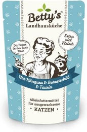 Betty's Landhausküche Nassfutter Katze Känguru und Geflügel Stückchen in Sauce, getreidefrei, Adult, 12 x 100 g - 12 x 100 g – Bild 1 von 6