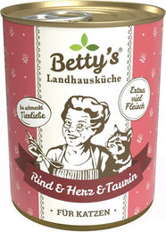 Betty's Landhausküche Nassfutter Katze Rind & Herz mit hohem Fleischanteil 6 x 400 g - 6 x 400 g – Bild 1 von 5
