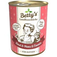 Produktbild von Betty's Landhausküche Nassfutter Katze Rind & Herz Stückchen in Sauce Getreidefrei 6 x 400 g - 6 x 400 g