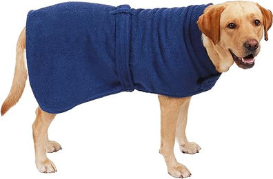 Betz Hundehandtuch aus 100% Baumwolle mit Klettverschluss extra saugfähig Blau XL – Bild 1 von 7