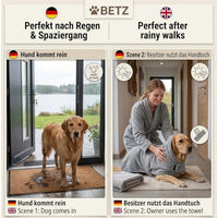 Produktbild von Betz Hundehandtuch aus 100% Baumwolle mit Klettverschluss extra saugfähig und schnelltrocknend in Grau