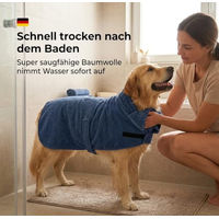 Produktbild von Betz Hundehandtuch mit Klettverschluss aus 100% Baumwolle Blau Größe S