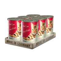Produktbild von Bewi Cat Meatinis Katzenfutter Wild Stückchen in Sauce für adulte Katzen 6x400g mit hohem Fleischanteil