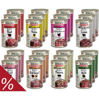 Produktbild von BEWI DOG Fleischkost Mischpaket Hund getreidefrei mit hohem Fleischanteil 24 x 400 g