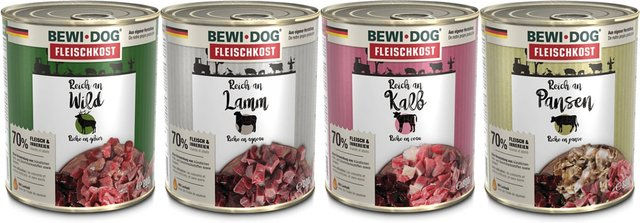 Produktbild von BEWI DOG Fleischkost Mixpaket für Hunde Adult 24x800g - 24 x 800 g