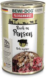 Produktbild von Bewi Dog Hund Fleischkost Rind Reich an Pansen Adult 6x400g