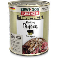 Produktbild von Bewi Dog Hunde-Fleischkost für erwachsene Hunde Stückchen in Sauce reich an Pansen 6x800g